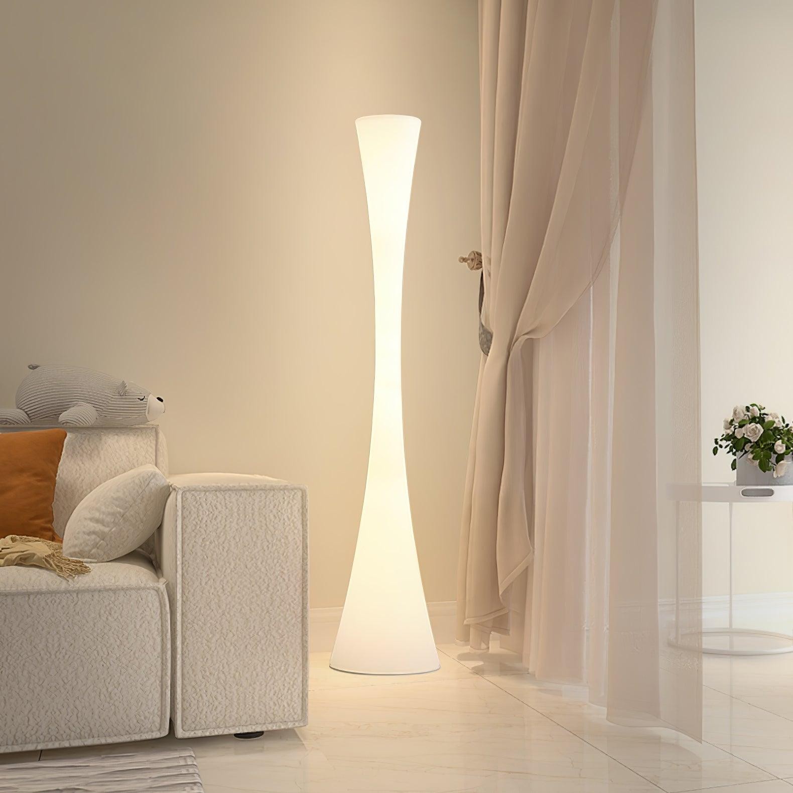 Romantische eenvoudige witte kolomvloerlamp HL997