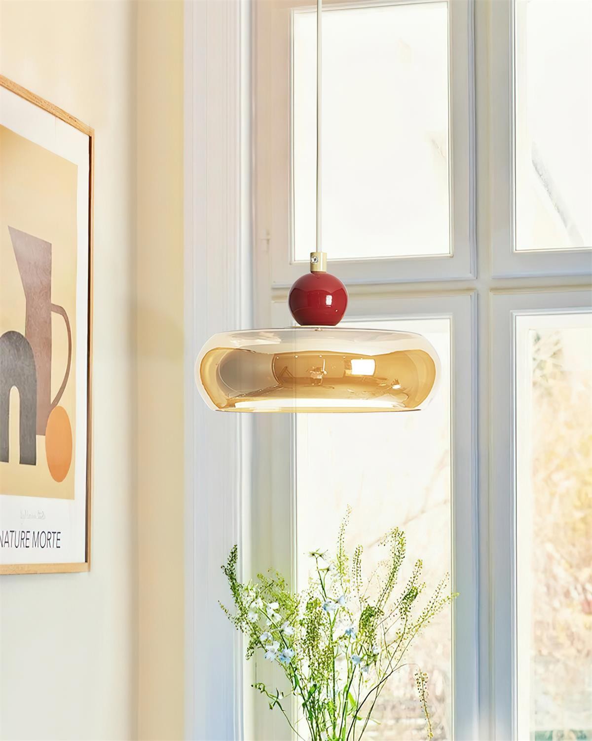 Hanglamp van kersenglas HL762