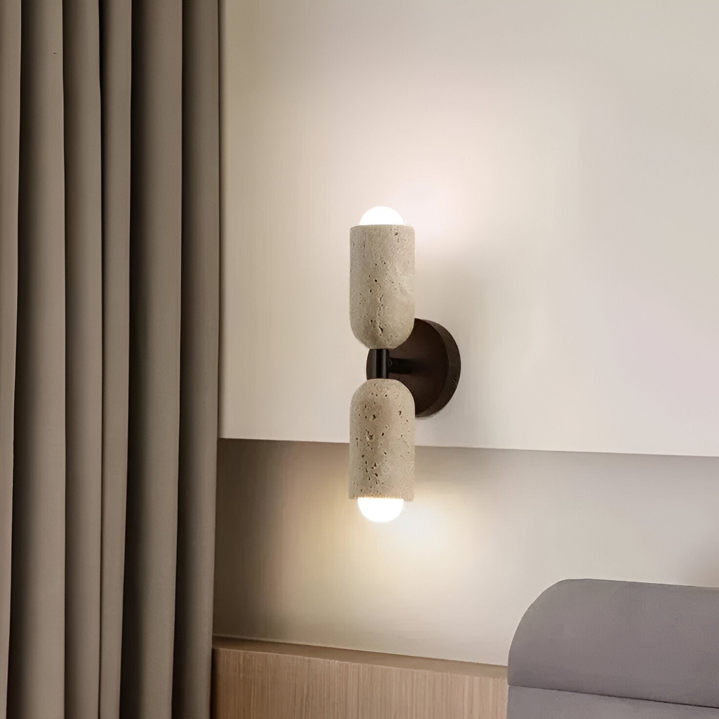 Merrill Travertijn en Hout LED-wandlamp HL3515
