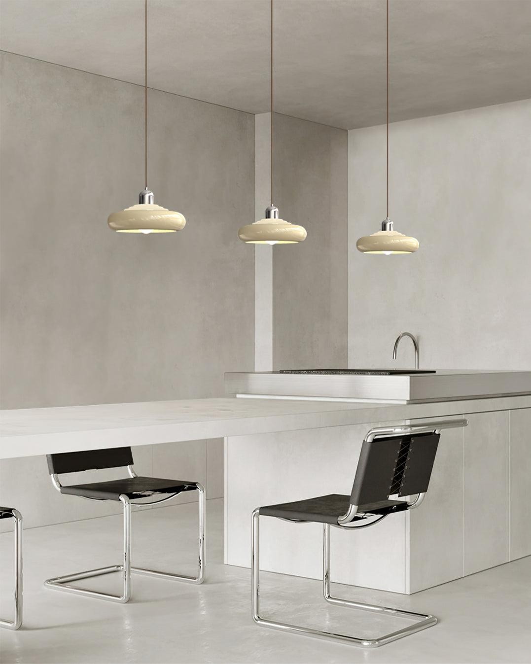 Meerlaagse ronde toren crèmekleurige hanglamp HL401