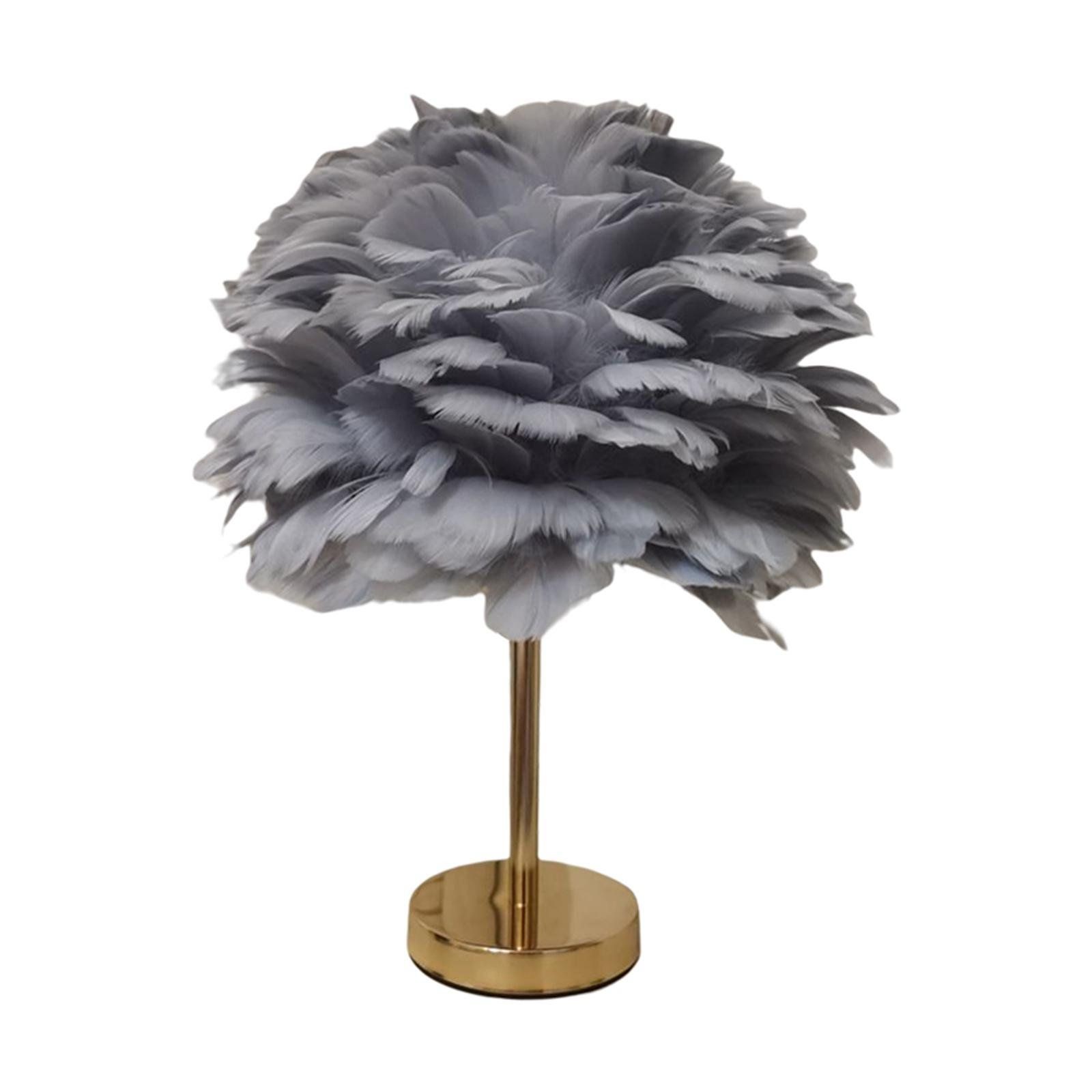 Moderne pluizige Feather tafellamp voor slaapkamer HL09