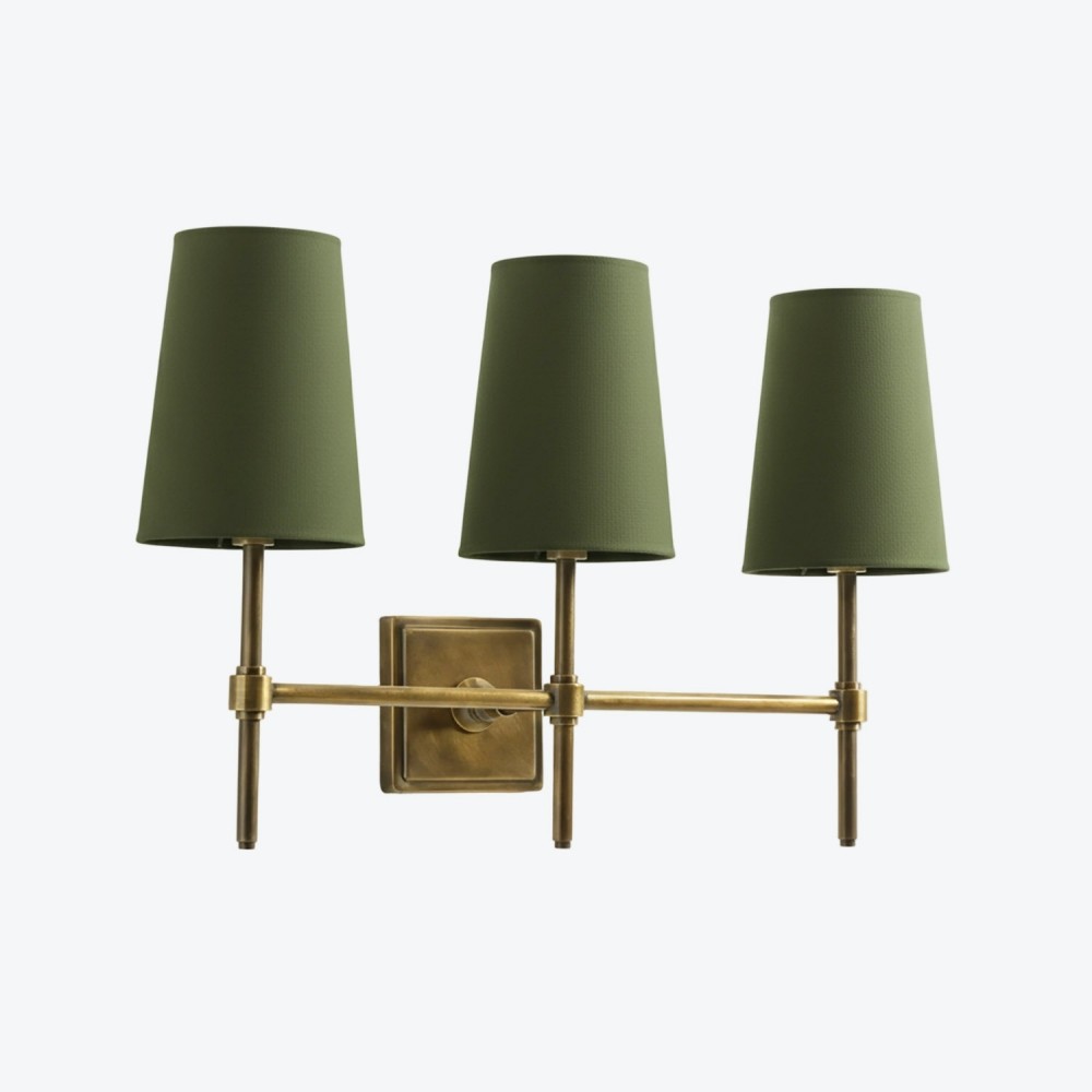 Derlina Witte Linnen Wandlamp – Retro Metalen Verlichtingsarmatuur met Meerdere Hoofden HL1433