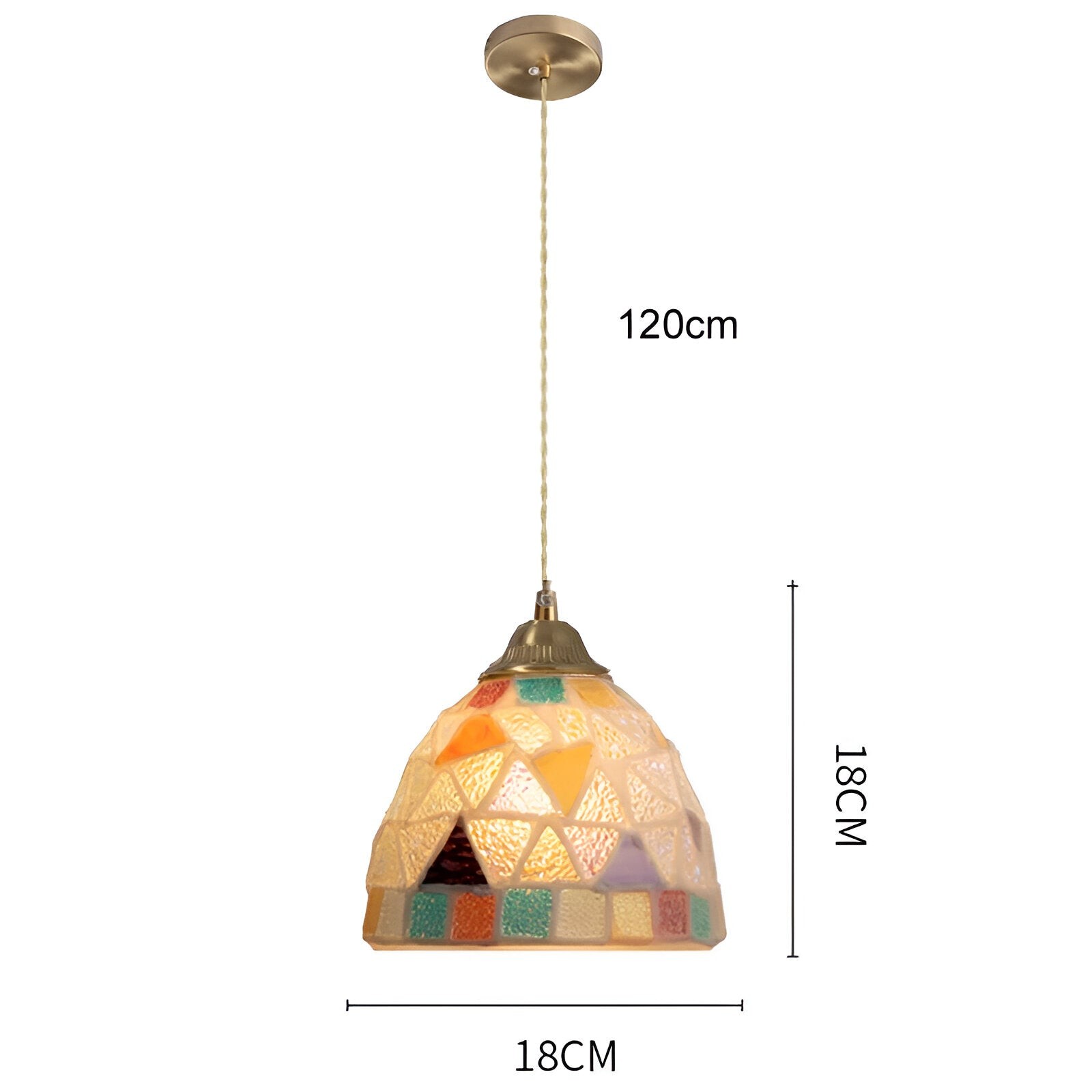 Retro kleurrijke natuurlijke schelp handgemaakte messing hanglamp HL1279