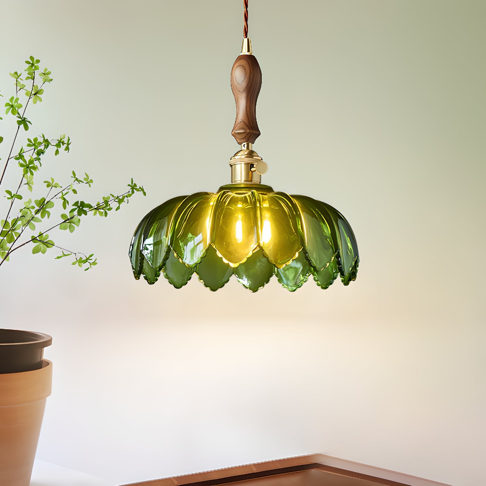 Retro Petal Groene Hanglamp HL600