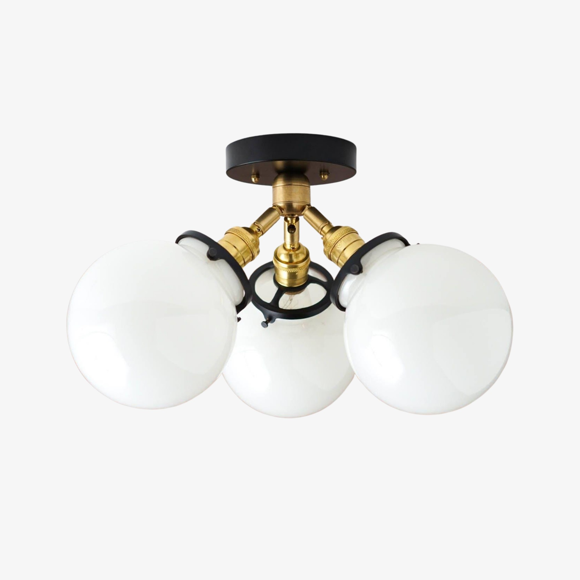Glorica glazen bollamp - Mid-Century semi-flush plafondlamp HL1735