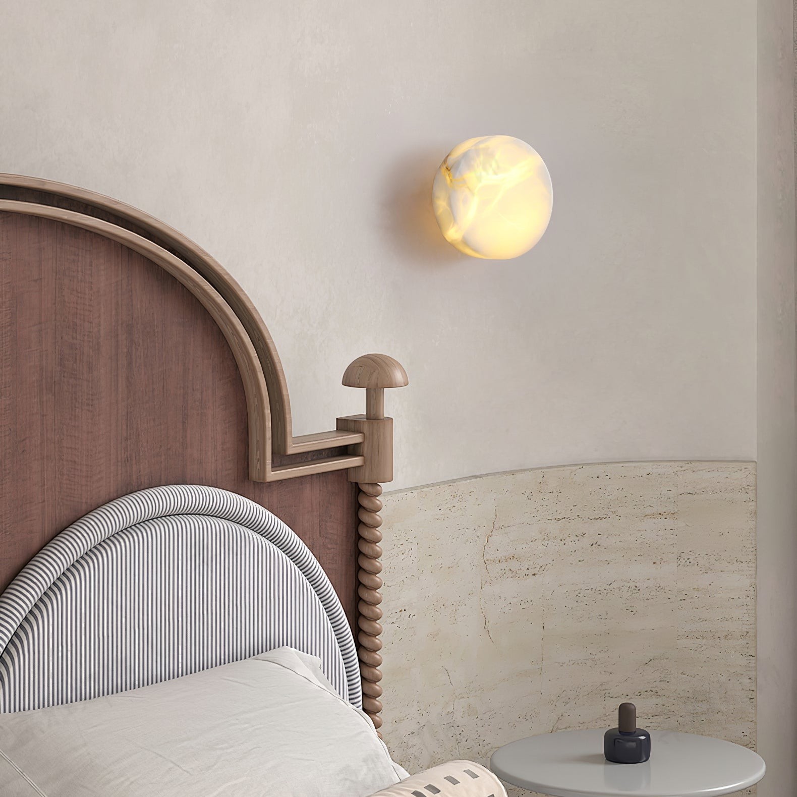 Cilindrische albasten wandlamp HL3202