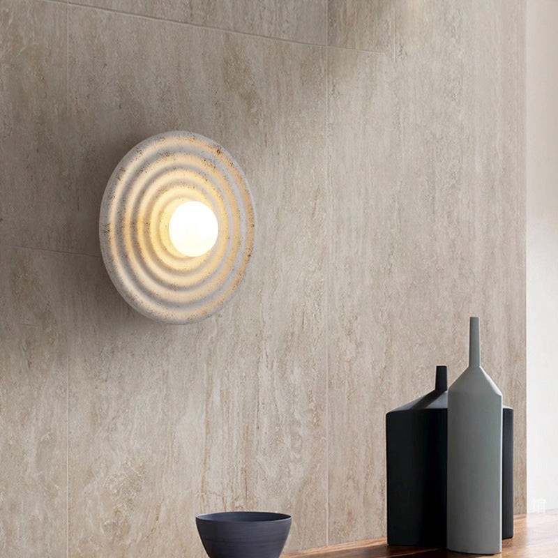 Japanse Wabi-sabi ronde binnenwandlamp HL838
