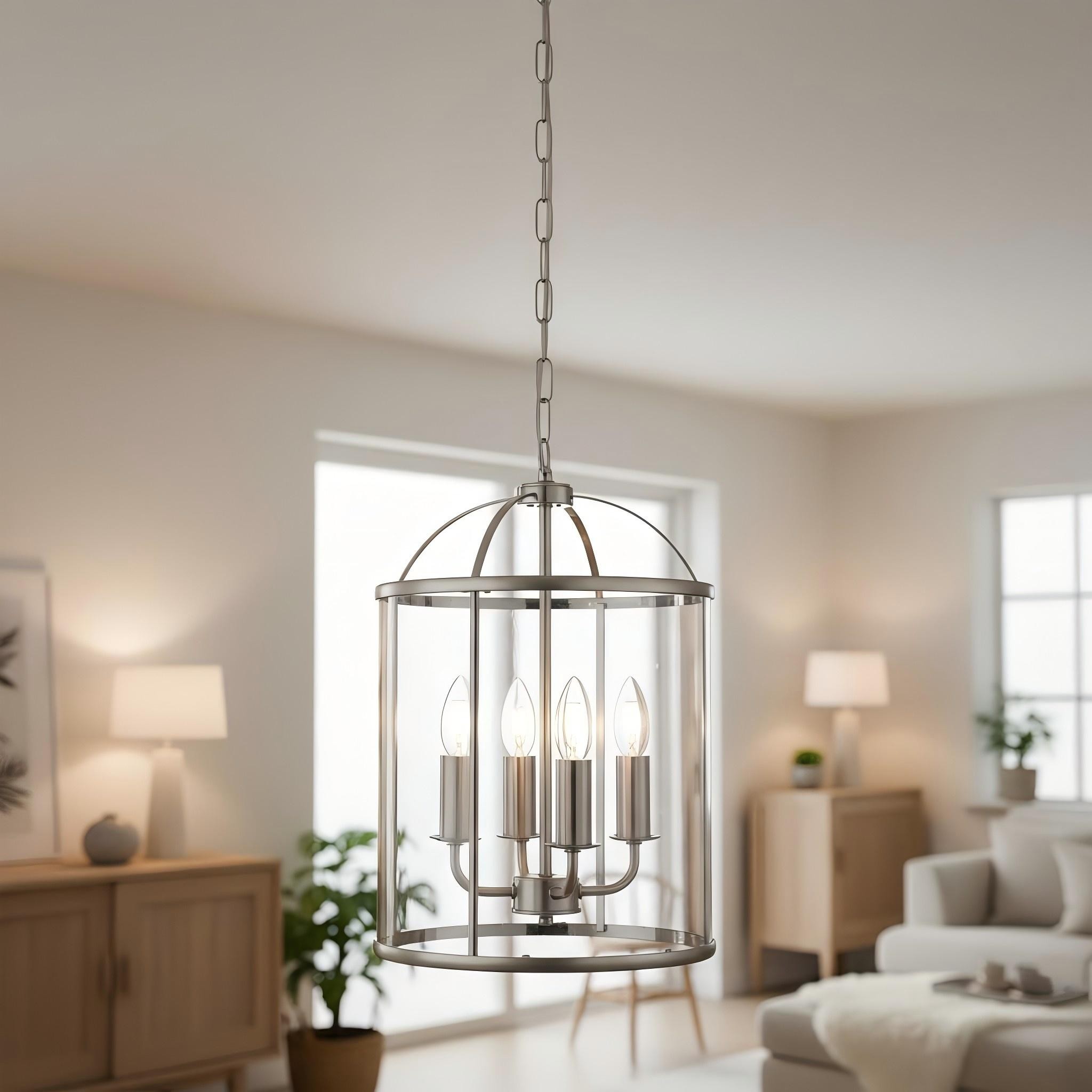 Luxvana klokvormige glazen hanglamp - Industriële metalen lantaarnvormige armatuur voor de keuken HL2060