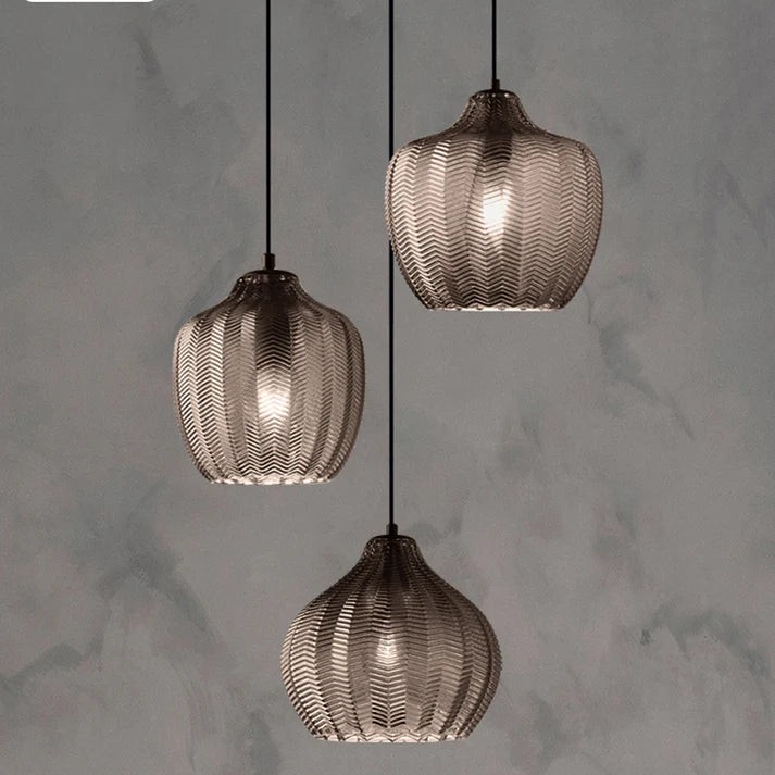 Hanglamp in golvend glas in Scandinavische stijl HL1242