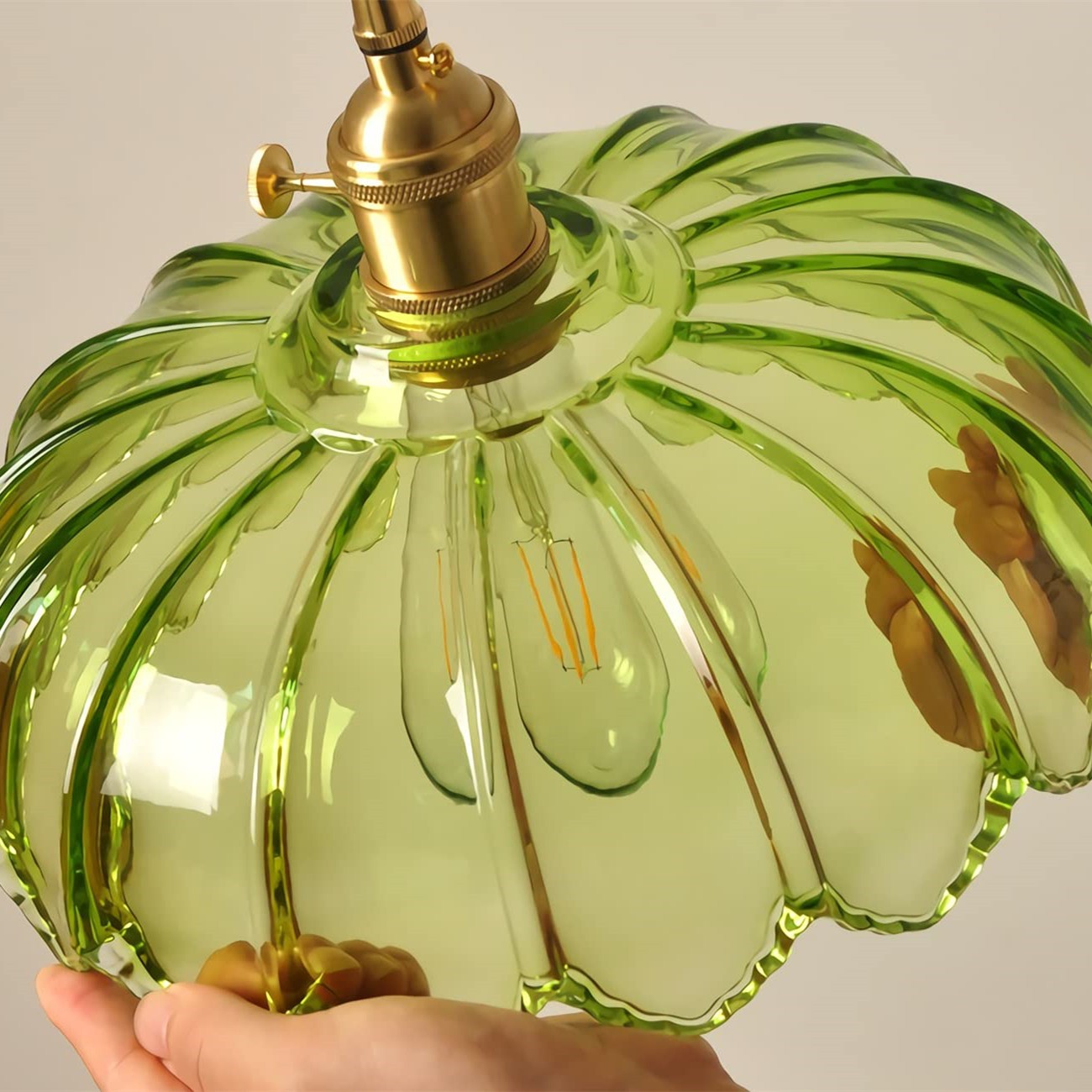 Vintage rustieke bloemblaadjesknoppen glazen hanglamp HL201