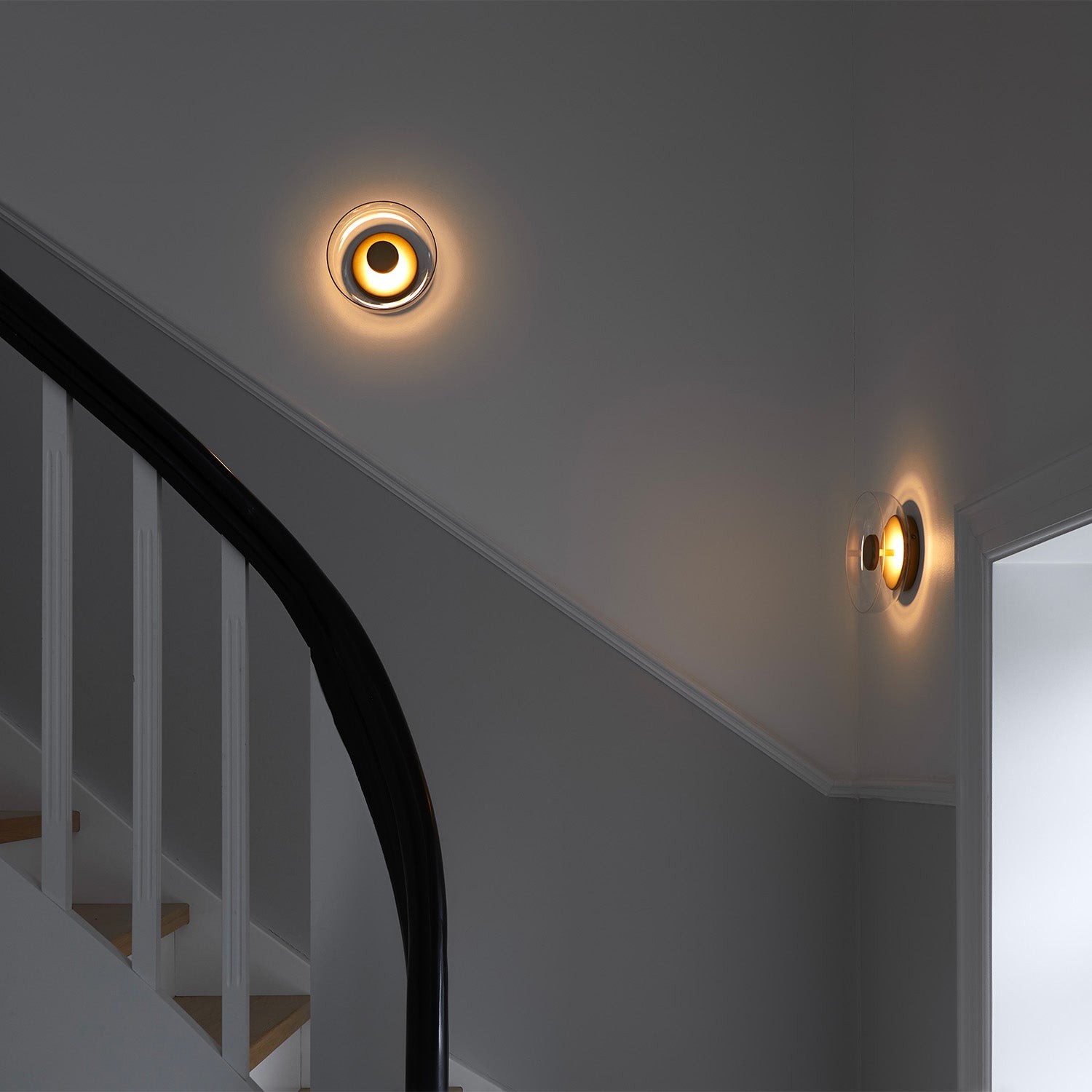 Goud LED Blossi Wandlamp Rond Glas