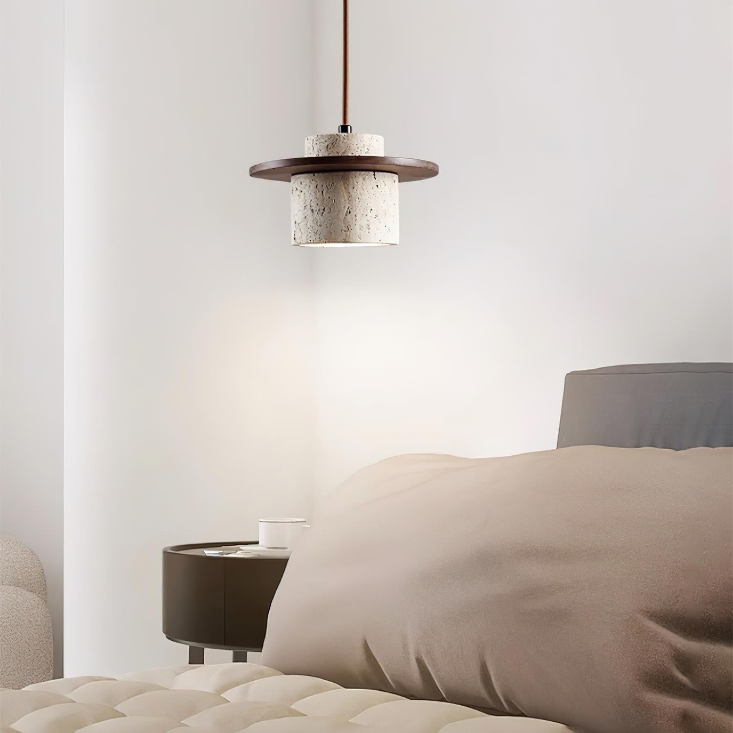 Elegante Cylindra stenen hanglamp met textuur HL992