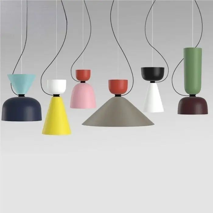 Macaron Colour Splicing Alphabeta metalen hanglamp HL137