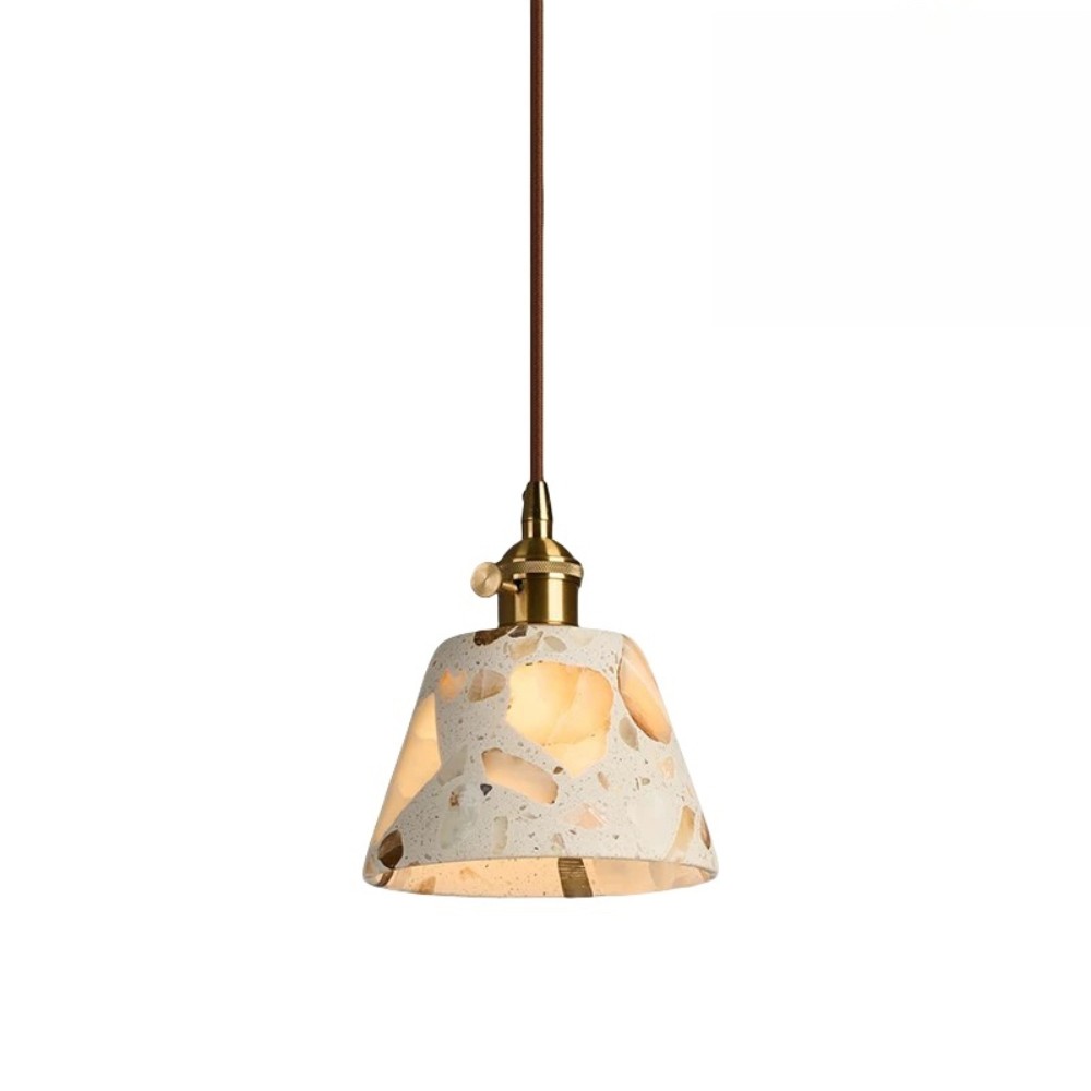 Natuurlijke Wabi-sabi Doorschijnende Terrazzo Hanglamp HL1003