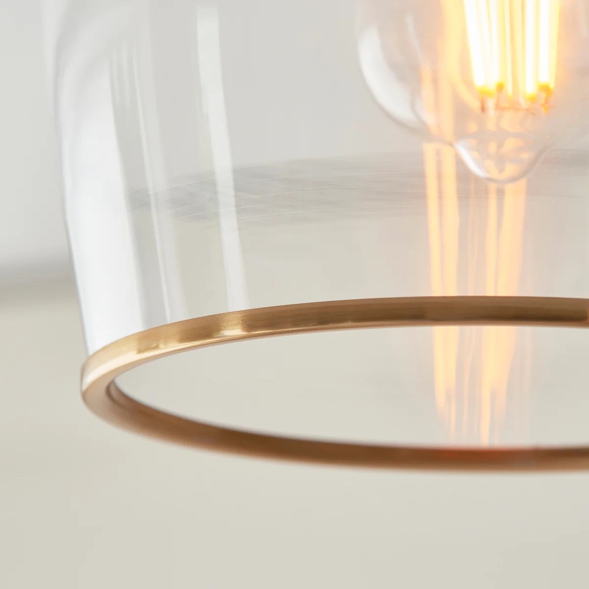 Brazara Dome Plafondlamp - Industriële geribbelde en heldere glazen kap voor de woonkamer HL2119