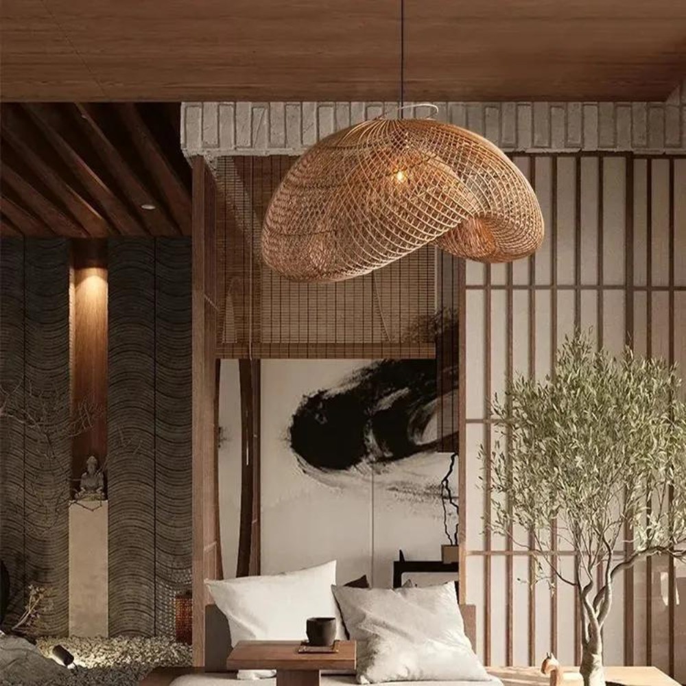 De verleidelijke rotan-essentie van de Wabi-Sabi hanglamp HL3385