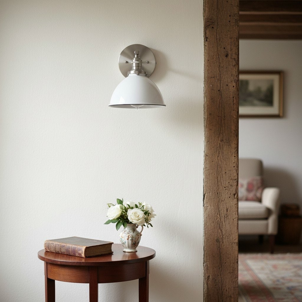 Conique Metalen Wandlamp - Witte Metalen Kap - Industriële Moderne Verlichting HL1669