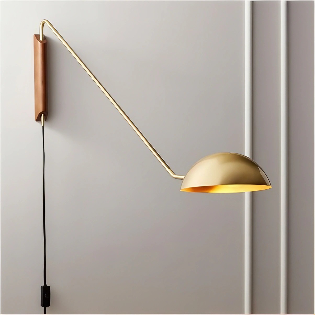 Moderne Swing Dome Messing Wandlamp