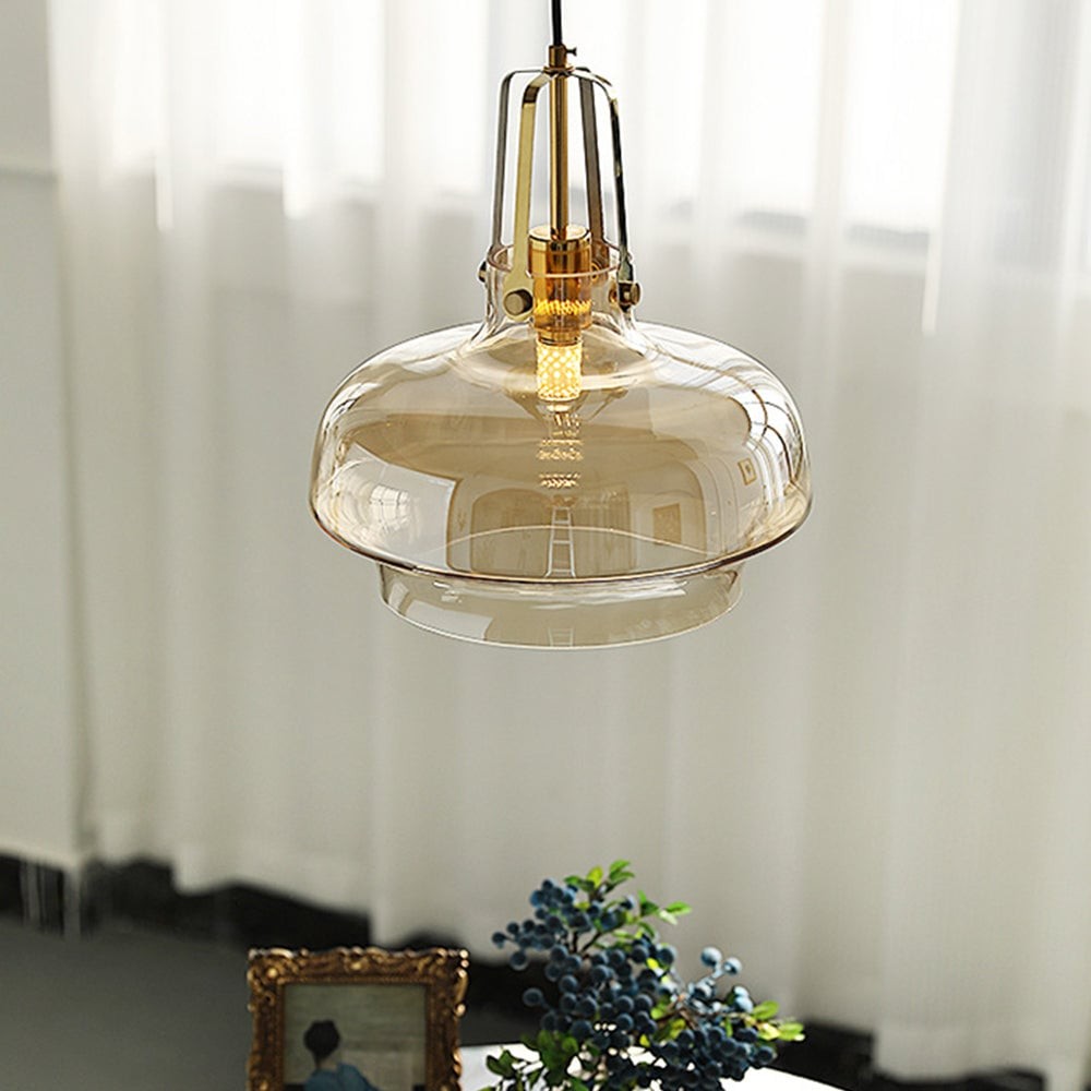 Moderne, uniek gevormde glazen hanglamp voor een aquarium HL1401
