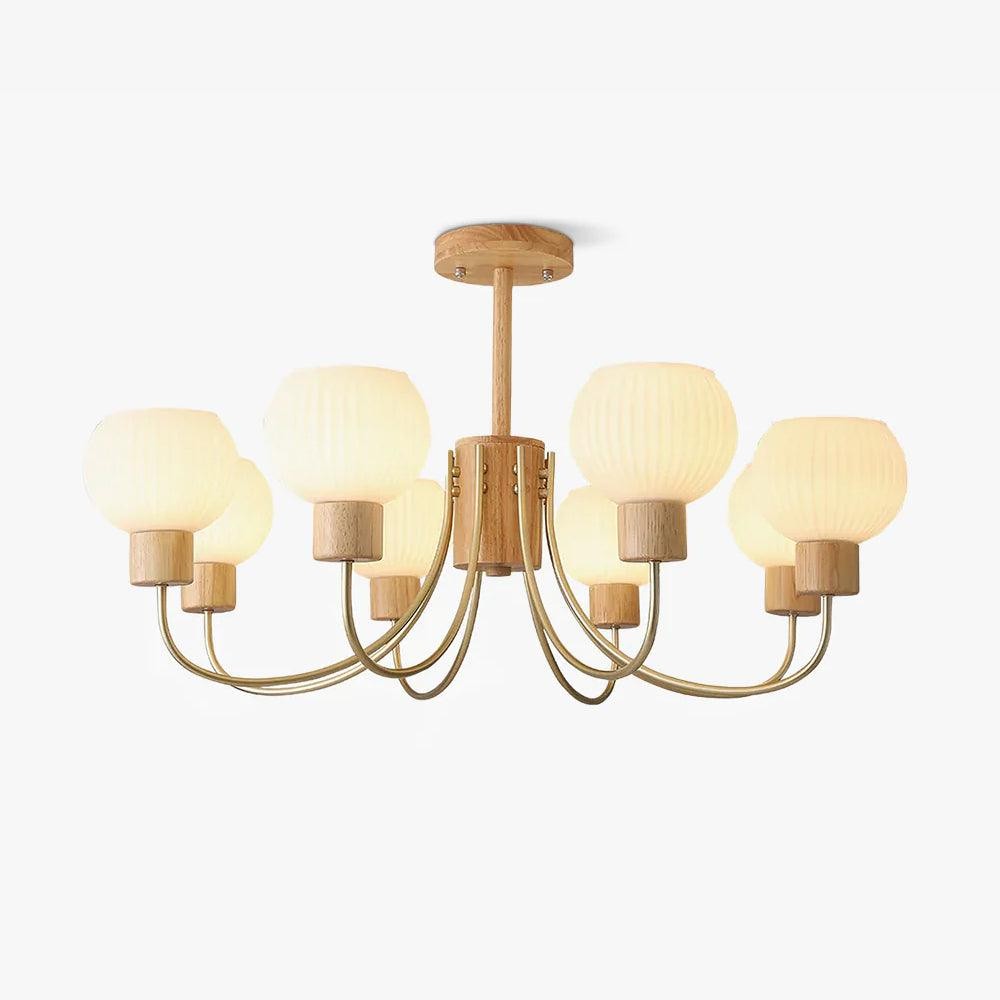 Wabi-sabi houten kroonluchter HL461