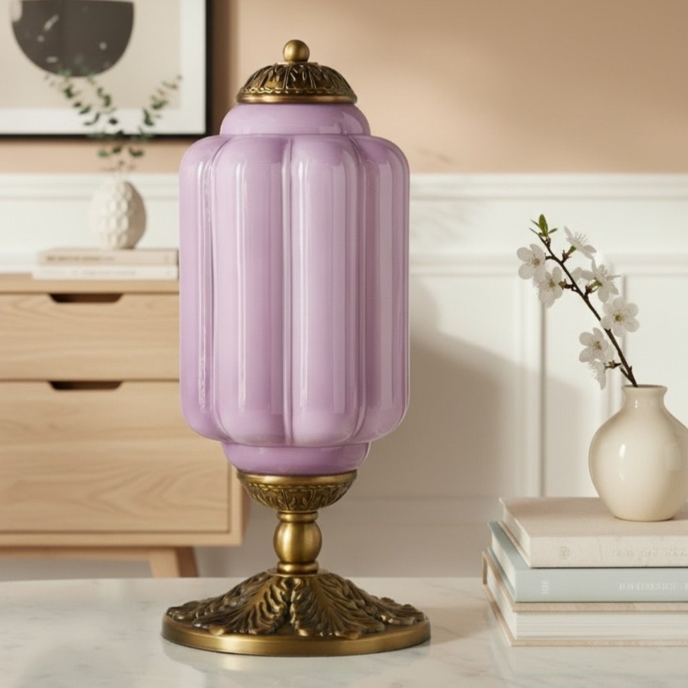 Eloise Vintage Glazen Pompoen Tafellamp HL931