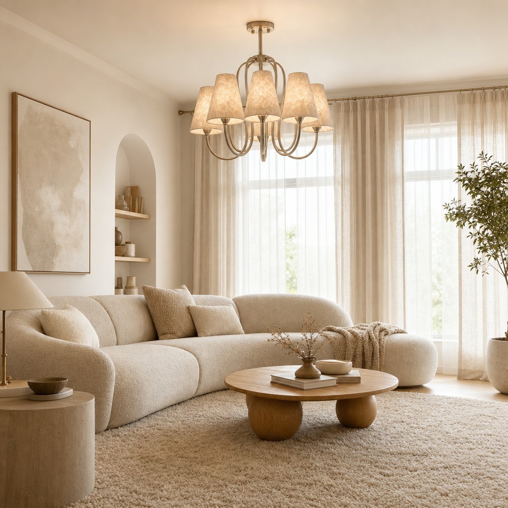 Micahell Moderne Schelp Hanglamp - Sculpturale Kroonluchter met Meerdere Lampen voor de Woonkamer HL3532