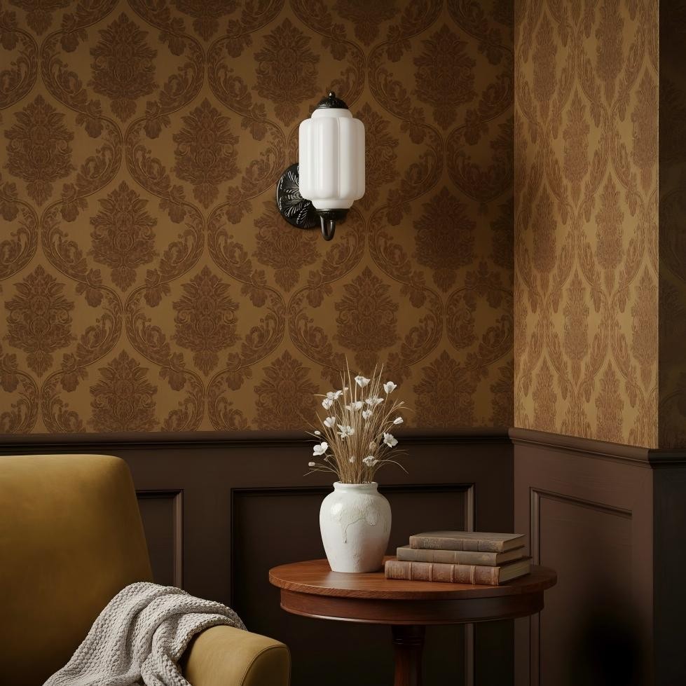 Vintage Melkglas Eloise Kandelaar Wandlamp HL844