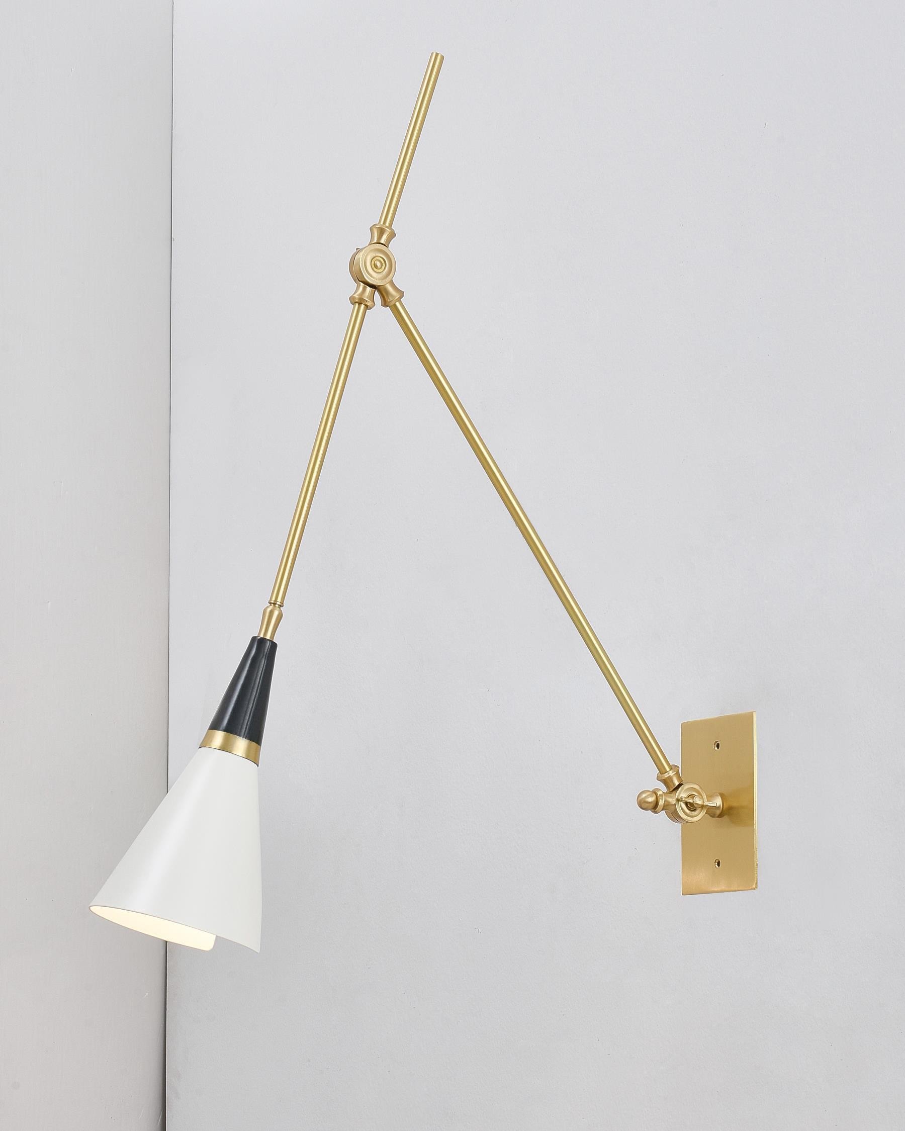 Vintage metalen verstelbare wandlamp met zwenkarm HL966