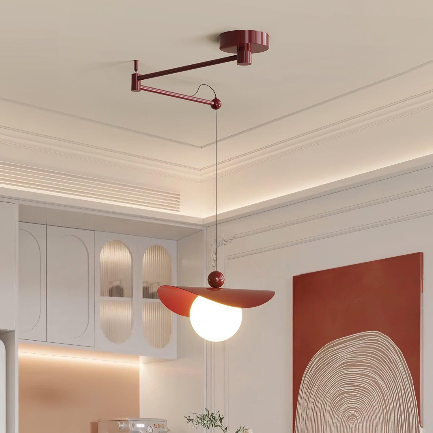 Eenvoudige verstelbare metalen hanglamp met zwenkarm HL990