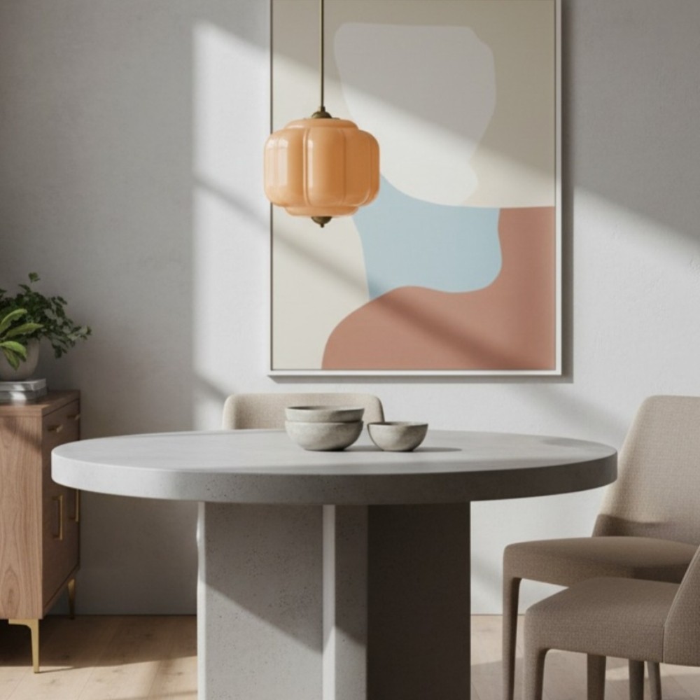 Vintage Eloise Melkglazen Hanglamp - Geribbelde Glazen Plafondkroonluchter HL1091