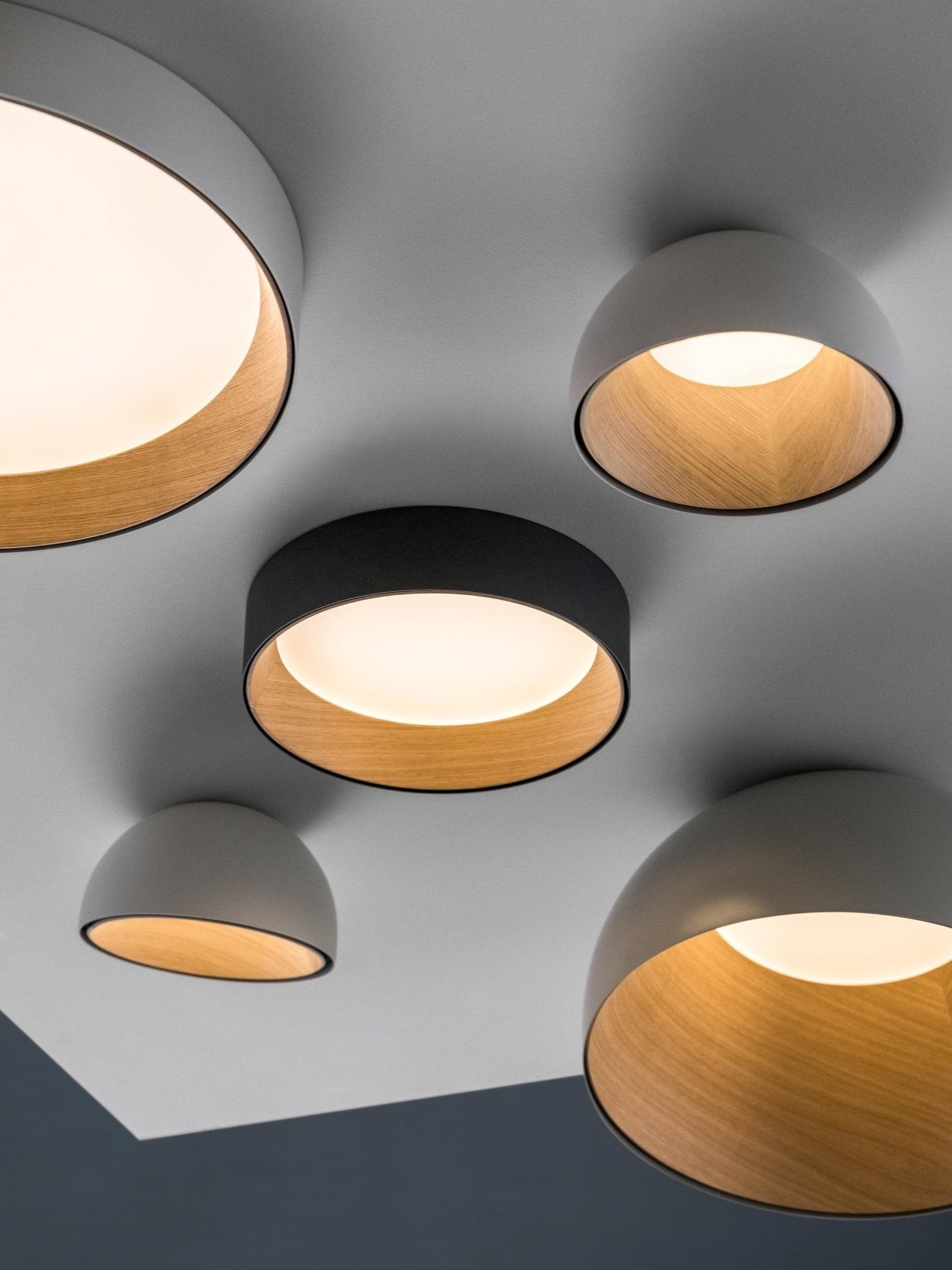 Japanse minimalistische creatieve ronde LED-plafondlamp met houtnerf HL759