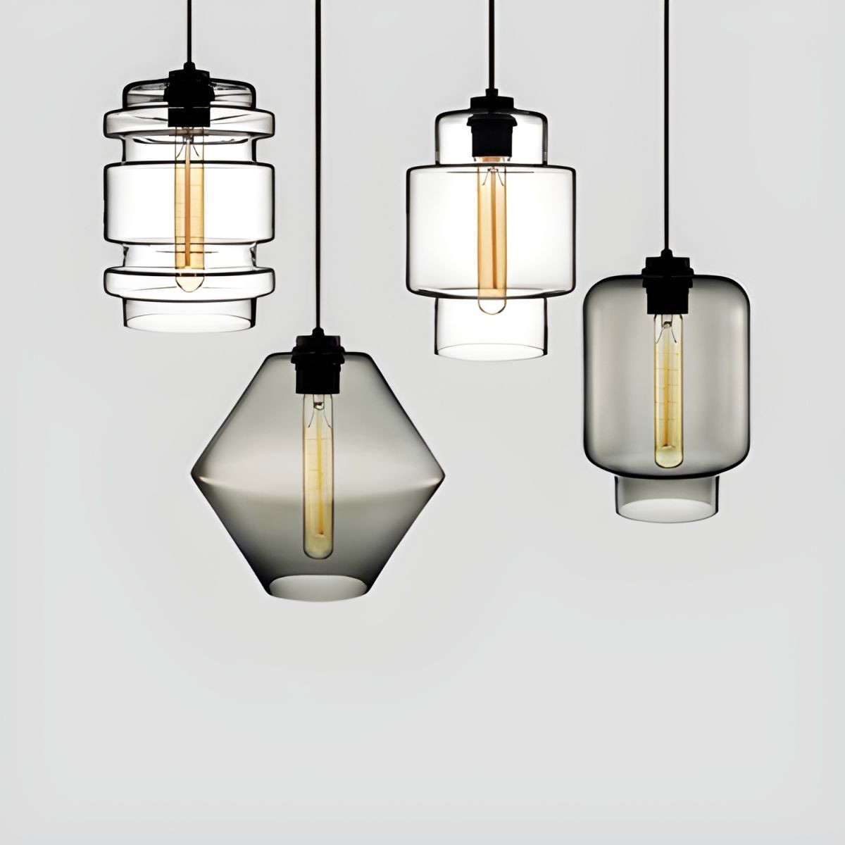 Hanglamp in de Crystalline-serie - Geblazen Glas Veelkleurige Glazen Hanglamp HL1056
