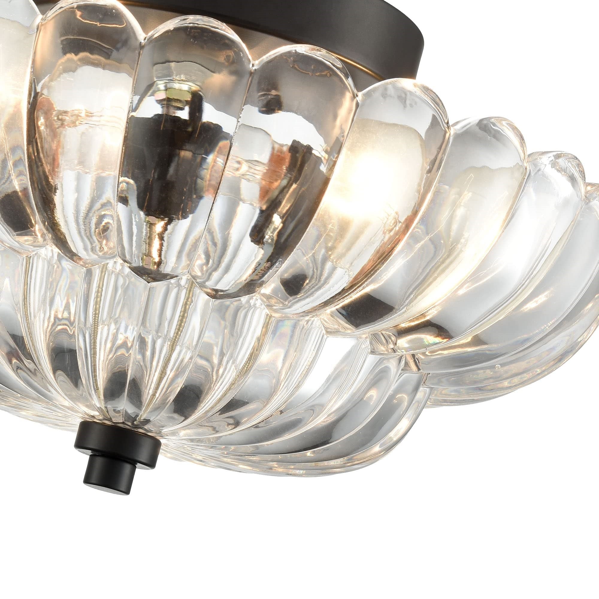 Semi-plafondlamp in parapluvorm, glazen lamp HL945