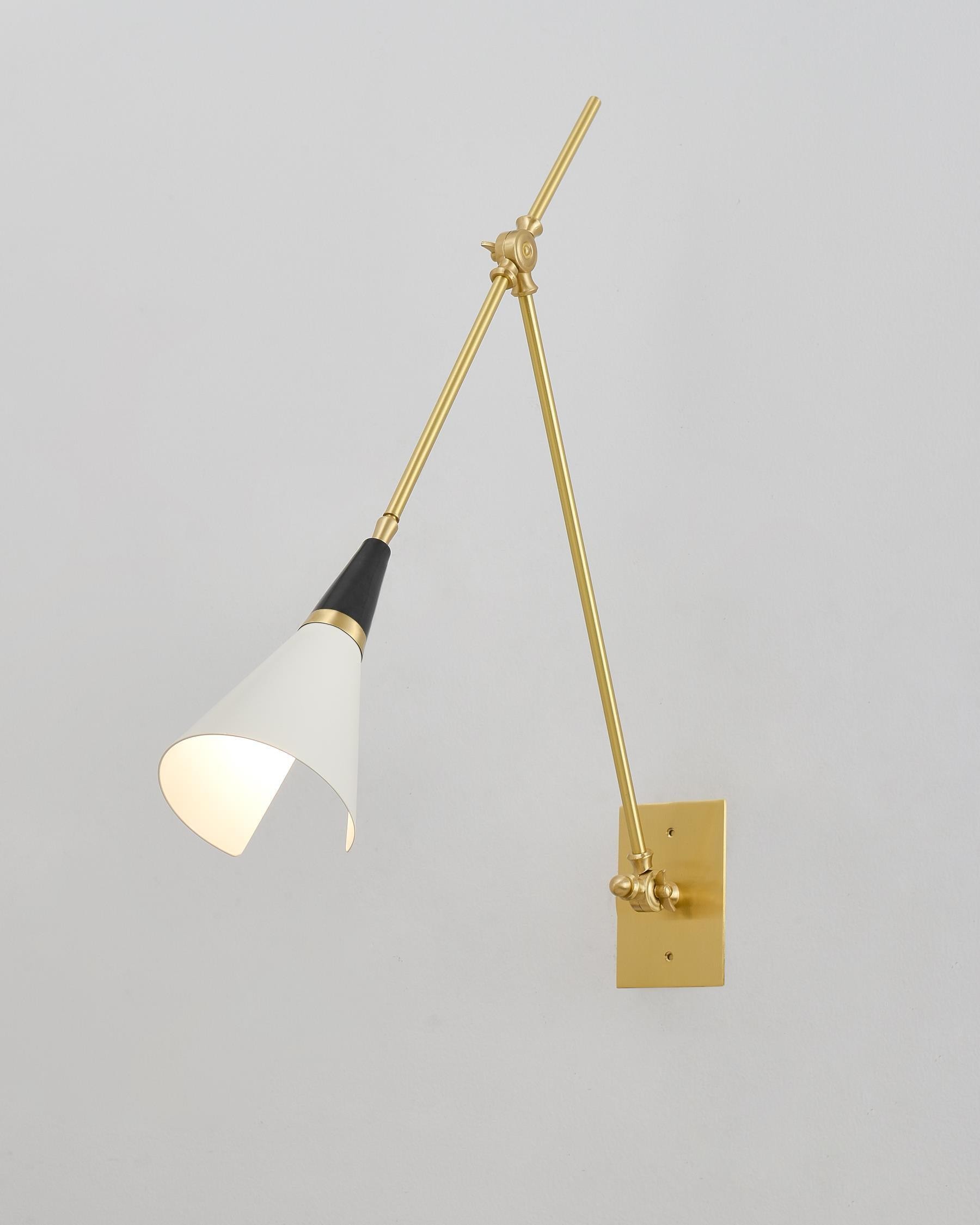 Vintage metalen verstelbare wandlamp met zwenkarm HL966