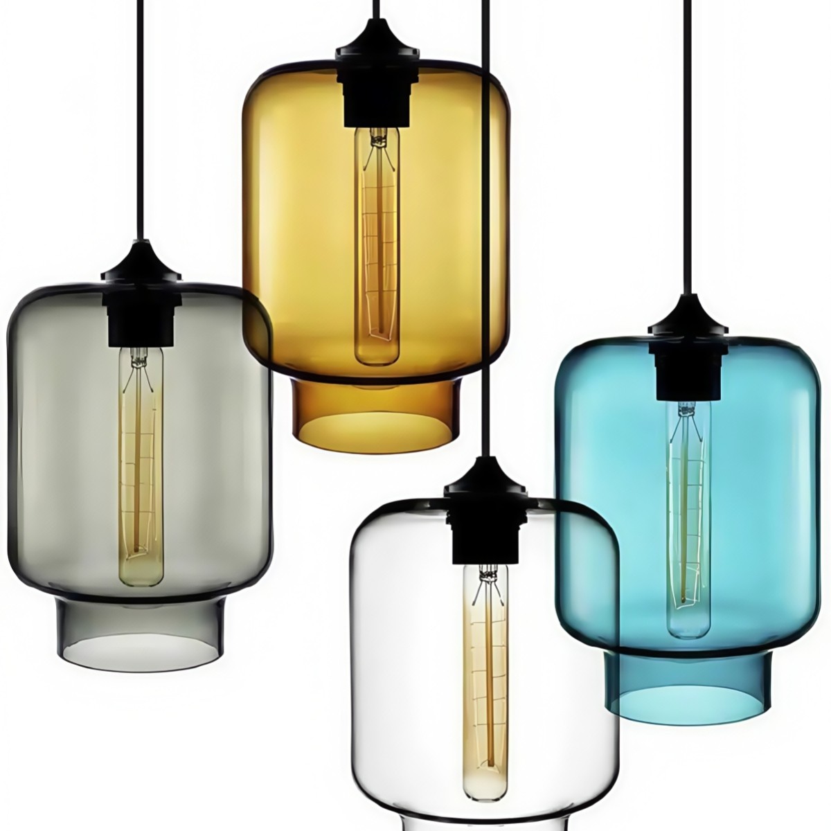 Hanglamp in de Crystalline-serie - Geblazen Glas Veelkleurige Glazen Hanglamp HL1056