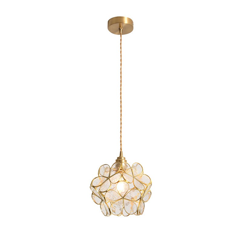 Romantische handgeblazen glazen bloemblad hanglamp HL47