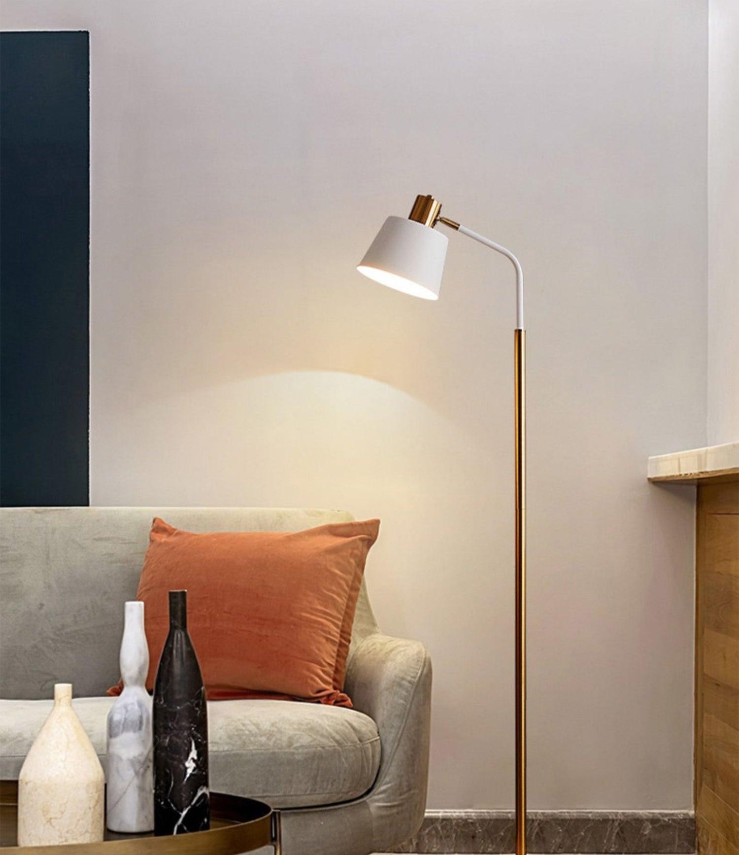 Moderne eenvoudige luxe metalen kleurblokkerende vloerlamp HL448