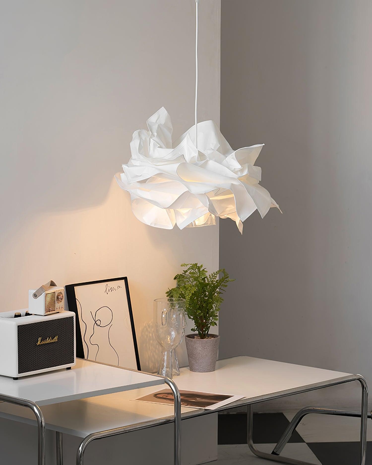 Moderne crèmekleurige papieren hanglamp HL636