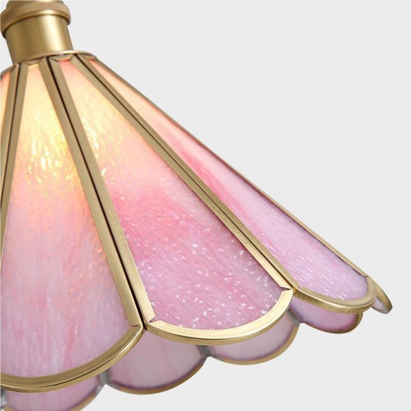 Romantische Retro Messing Glazen Hanglamp HL66