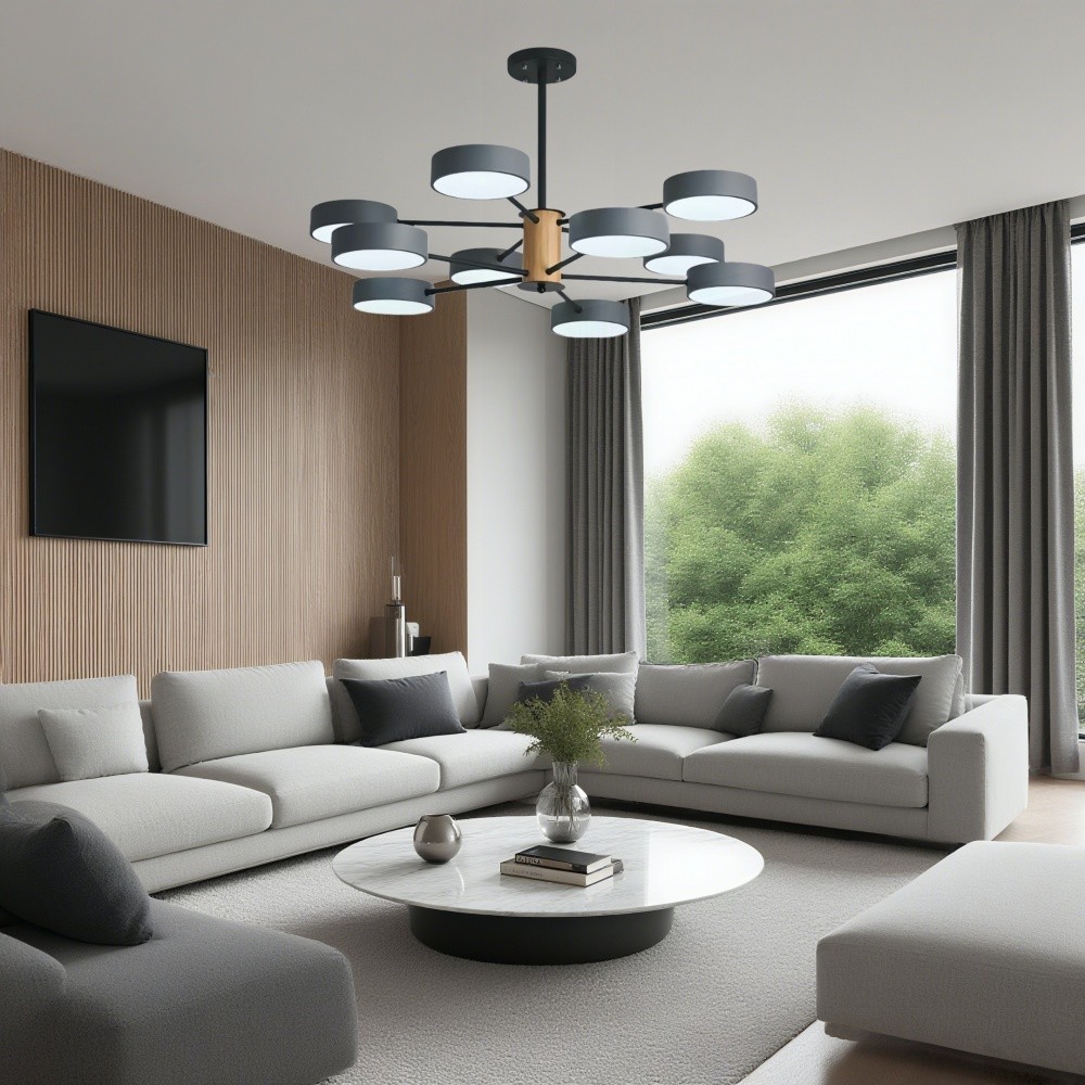 Scandinavische kroonluchter met houten takken - Sputnik Disc LED-lamp HL1352