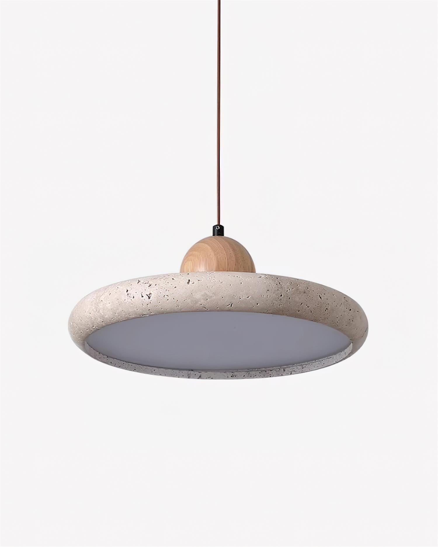 Moderne minimalistische houten travertijn schijf hanglamp HL586