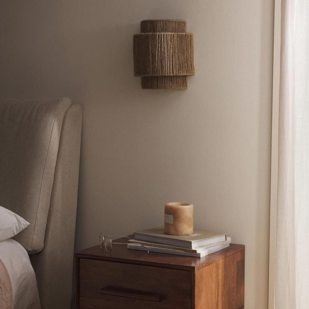 Boheemse vintage handgeweven LED-wandlamp HL3347