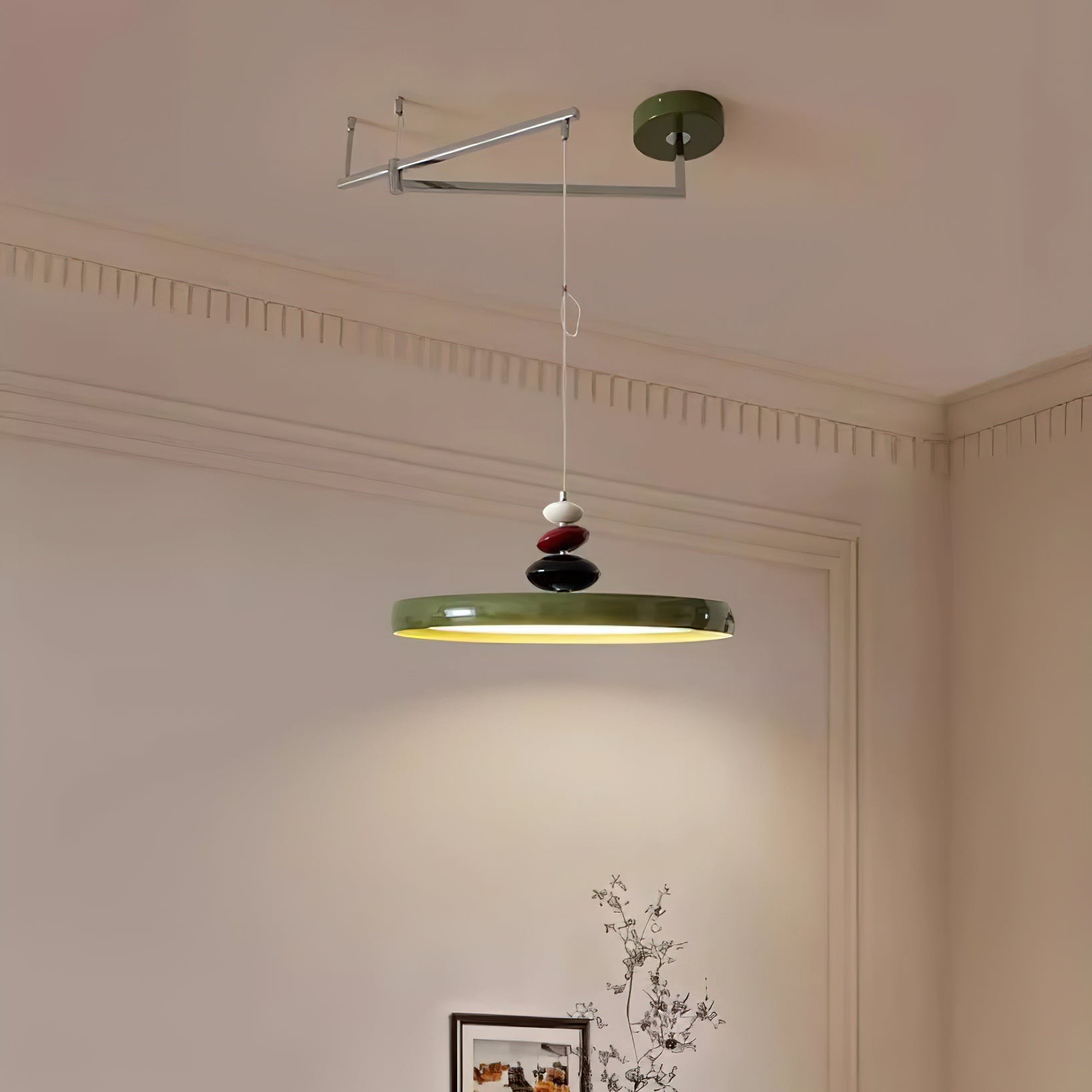 Hanglamp met zwenkarm van steen HL906