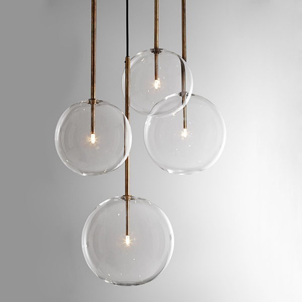Glazen bollen hanglamp