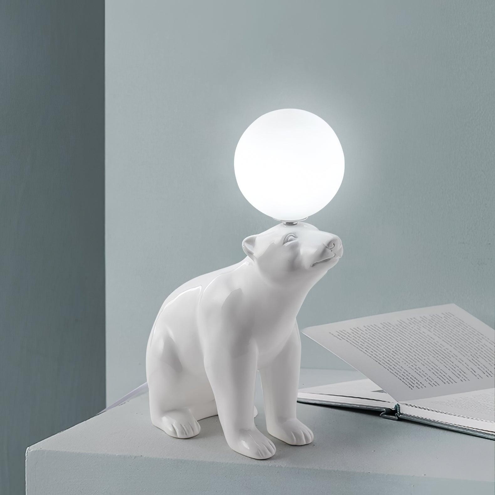 Creatieve witte tafellamp met dierenbeervorm HL124