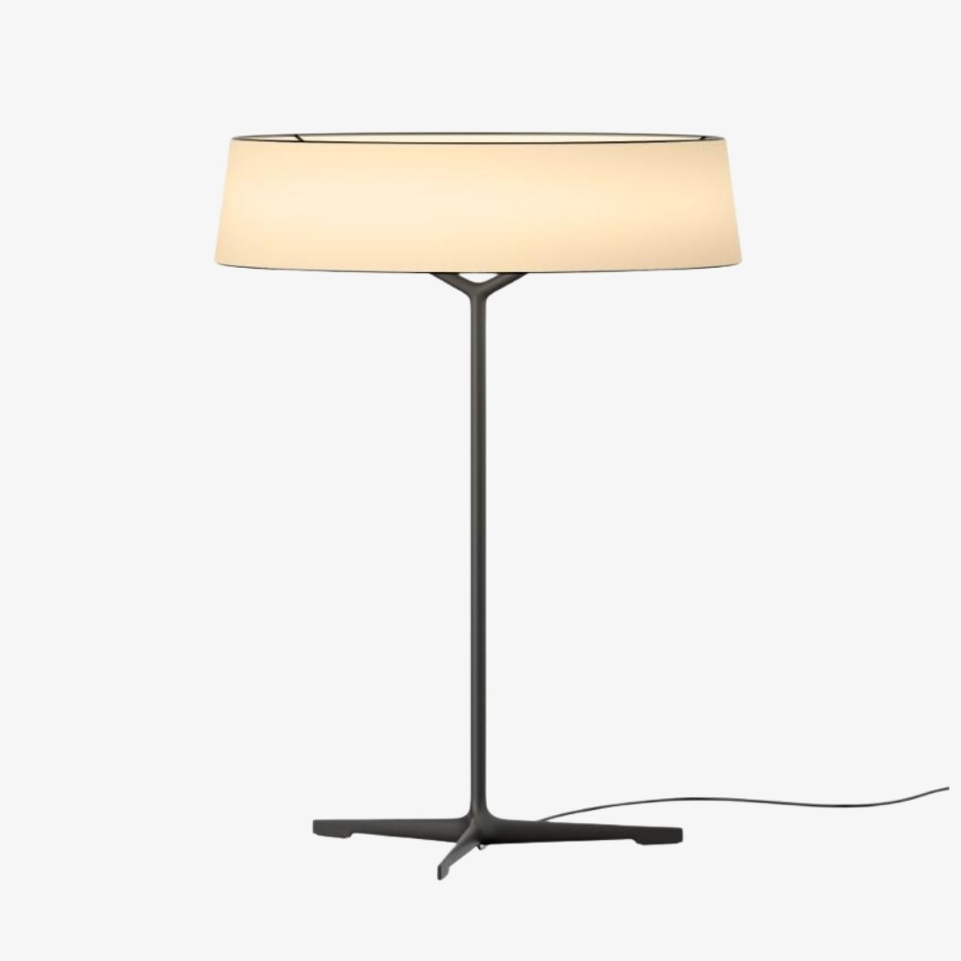 Delvara Moderne Decoratieve Tafellamp - Bureaulamp met Metalen Voet en Perkamenten Kap voor Nachtkastje HL2485