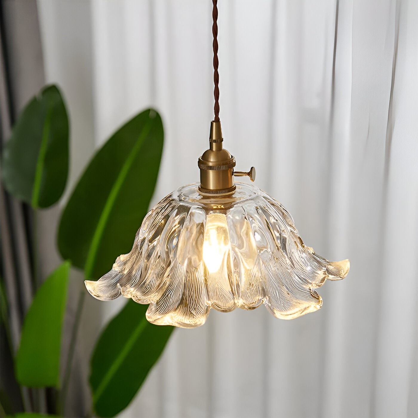 Retro Franse bloemen glazen hanglamp HL1275