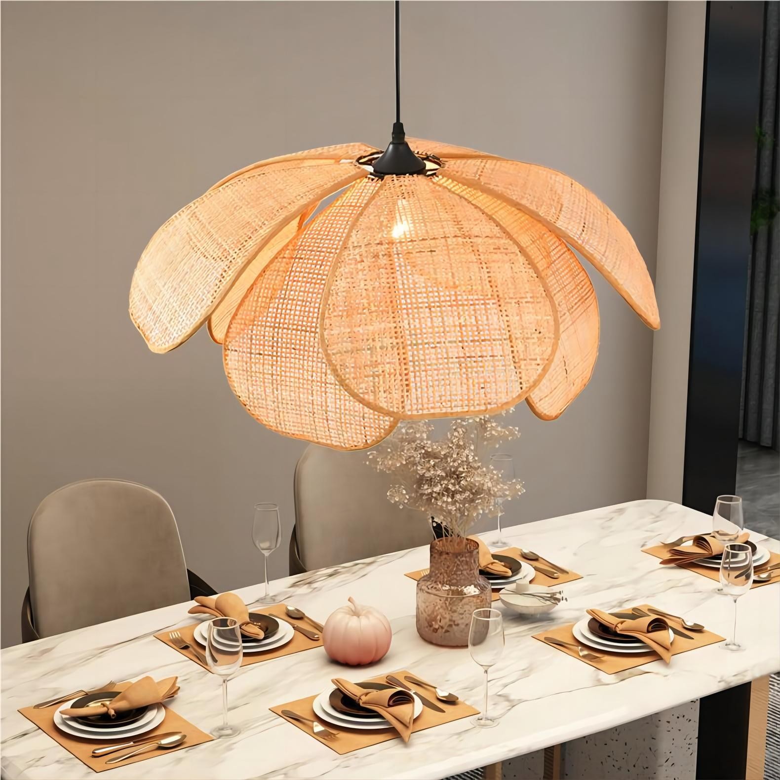 Rustieke rotan bloemblaadje design kroonluchter HL126