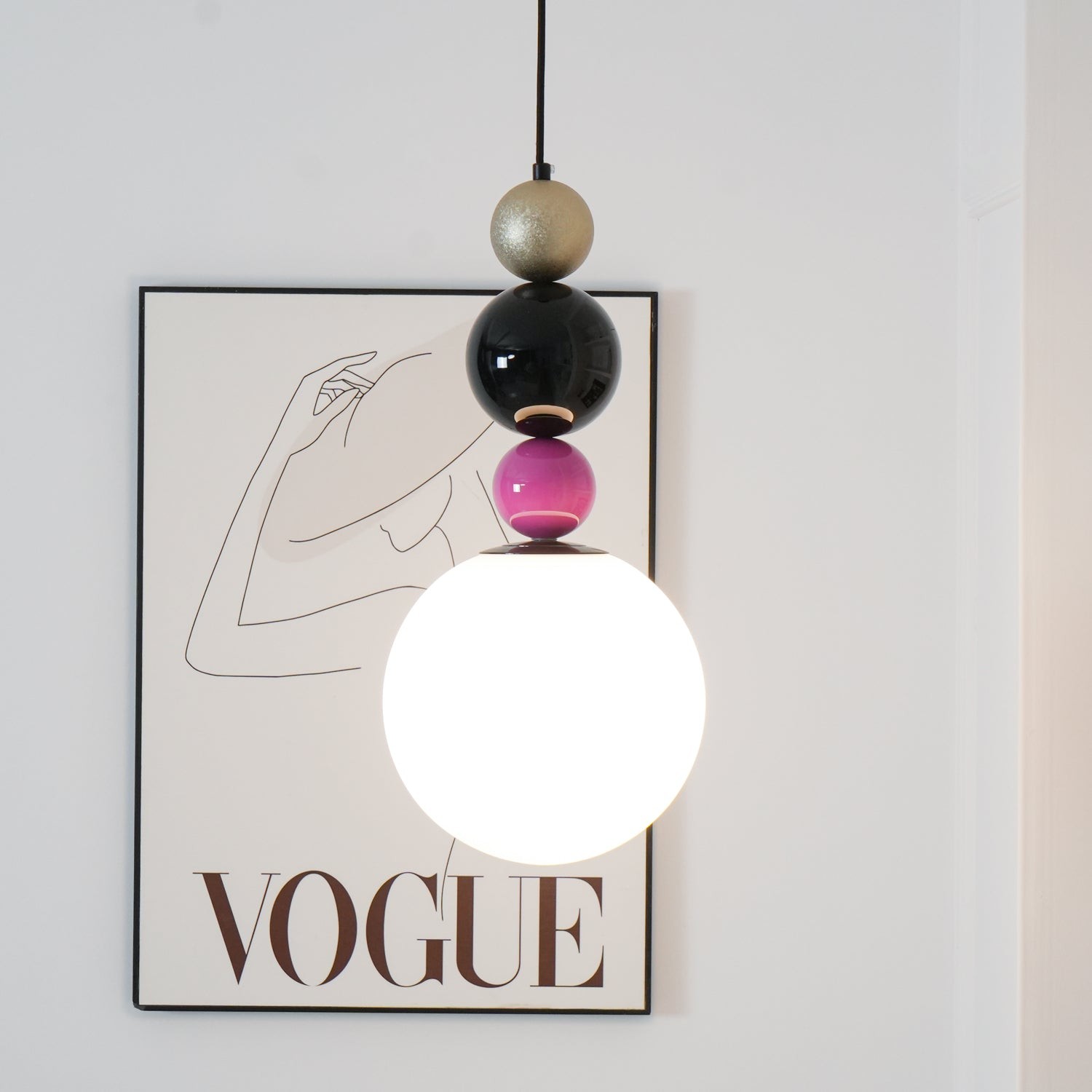Ronde ballen stapelbare roze hanglamp HL761