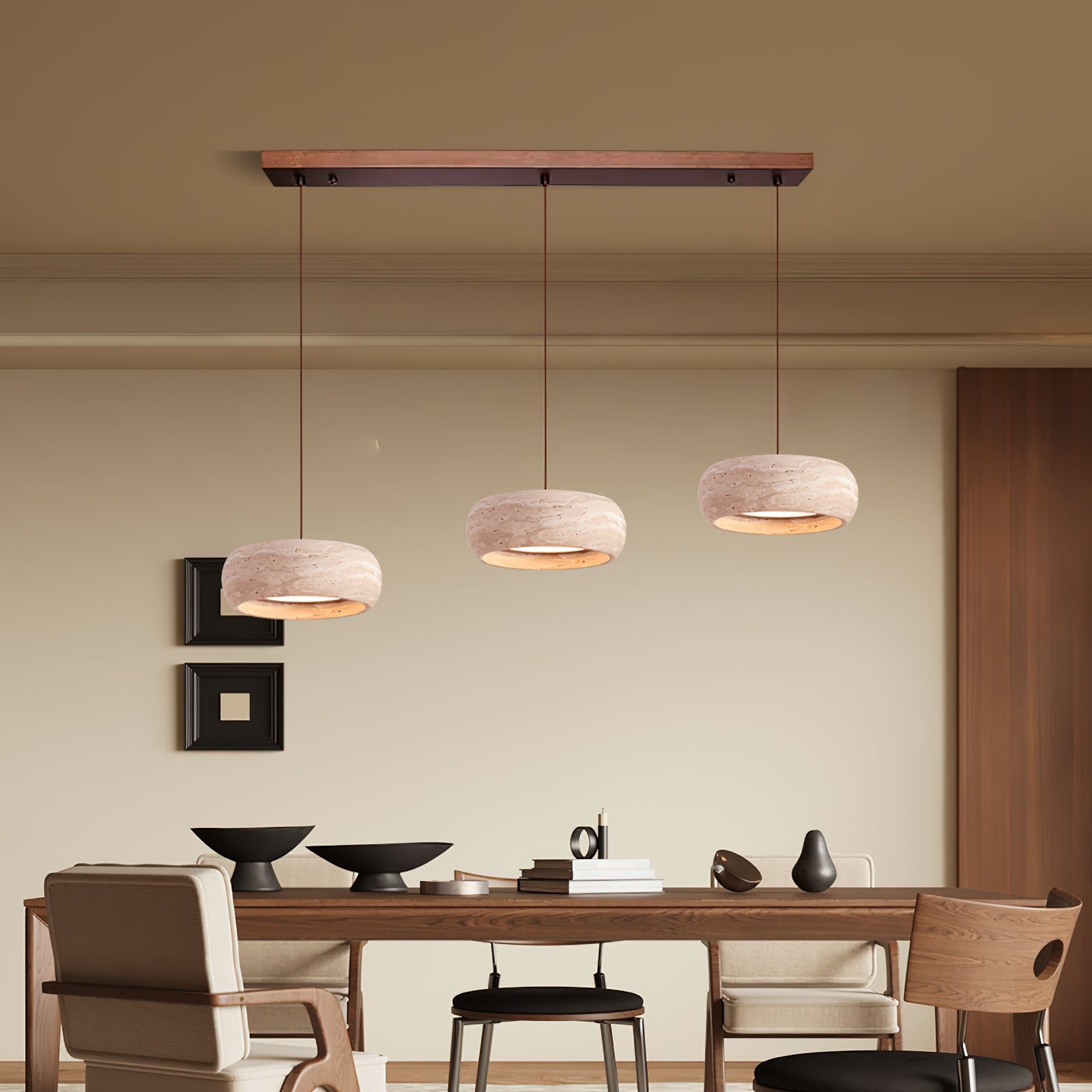 Travertin trommelvormige hanglamp HL3161